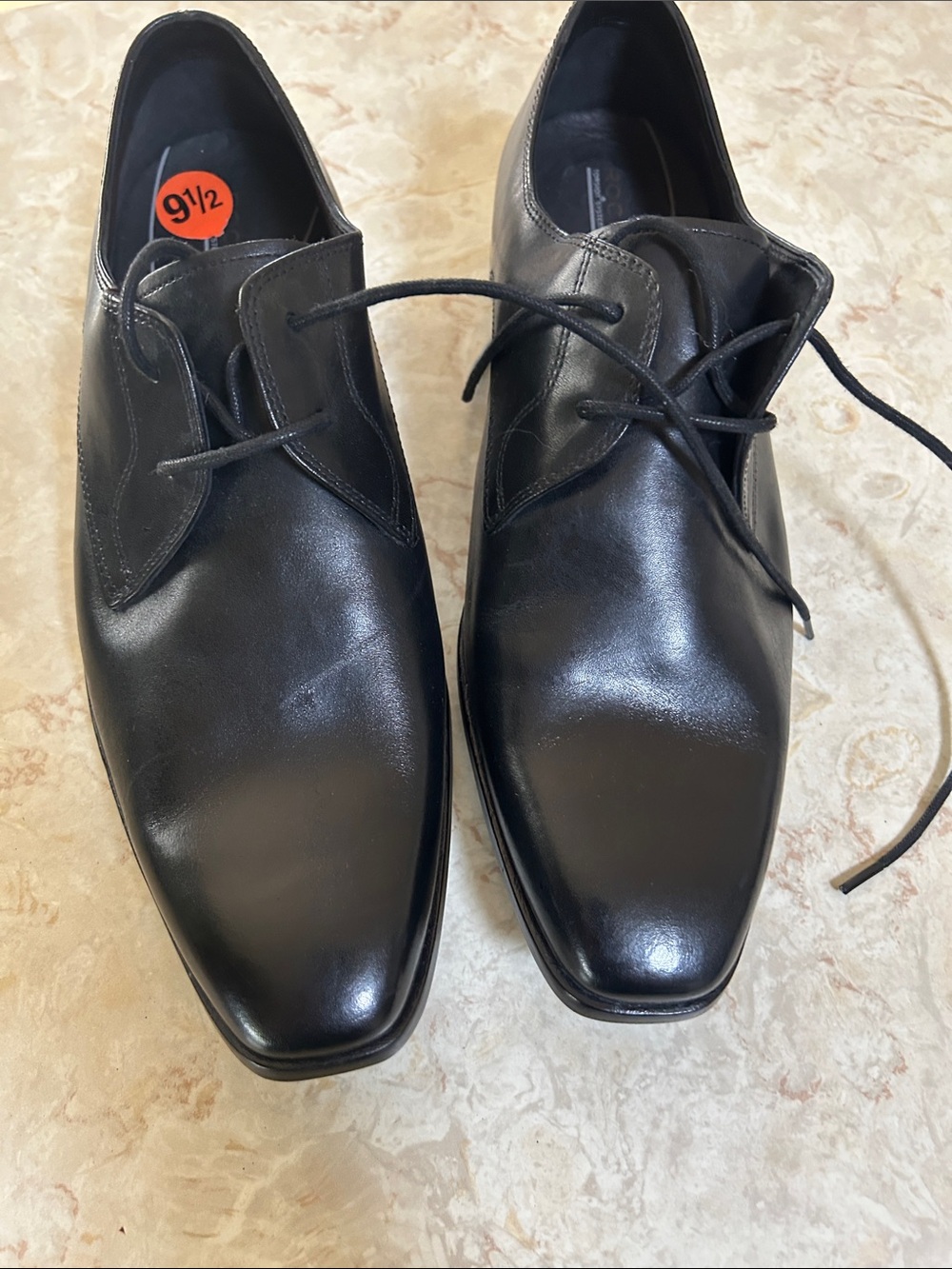 Rockport Black Leather Lace-Up Dress Oxfords